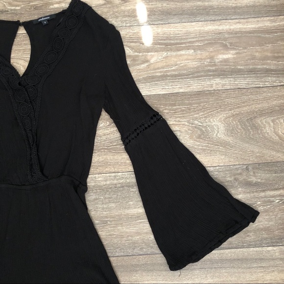 Black Bell Sleeve Romper - Picture 4 of 5